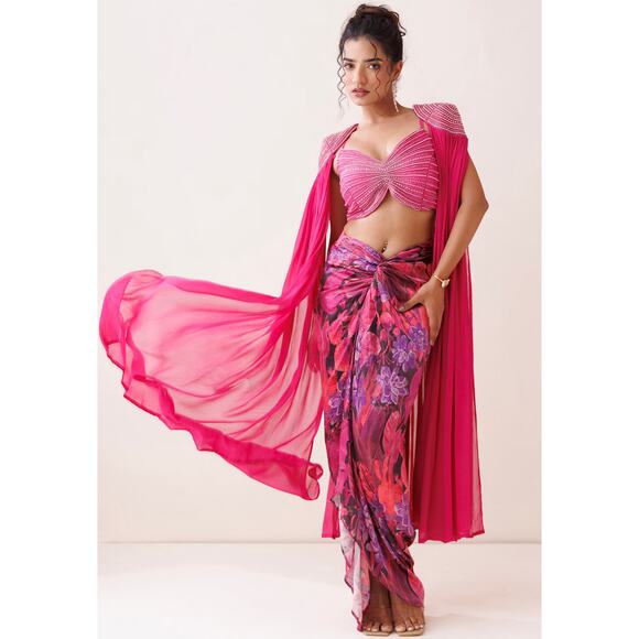 Hot Pink Set - Indian Wedding Haldi outfit - Picture 1 of 3